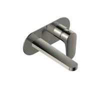 RAK Ceramics RAK Portofino Wall Mounted Basin Mixer with Back Plate Tap Brushed Nickel Finish: Brushed Nickel