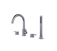 RAK Ceramics Prima Tech Deck Mounted 4 Tap Hole Bath Shower Mixer Tap | Chrome | Brass | 40mm x 280mm x 190mm