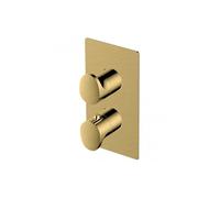 RAK Ceramics RAK Rectangular One Outlet Thermostatic Concealed Shower Valve and Dual Lever Handle Brushed Gold Finish: Brushed Gold