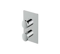 RAK Ceramics RAK Rectangular One Outlet Thermostatic Concealed Shower Valve and Dual Lever Handle Chrome Finish: Chrome