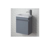 RAK Ceramics RAK Resort 450mm Wall Hung Cloakroom Vanity Unit with Right Hand Basin Matt Grey Finish: Matt Grey