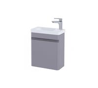 RAK Ceramics RAK Resort 450mm Wall Hung Cloakroom Vanity Unit with Right Hand Basin Matt Mushroom Finish: Matt Mushroom