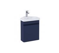 RAK Ceramics RAK Resort 450mm Wall Hung Corner Vanity Unit with Basin Matt Denim Blue Finish: Matt Denim Blue