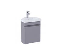 RAK Ceramics RAK Resort 450mm Wall Hung Corner Vanity Unit with Basin Matt Mushroom Finish: Matt Mushroom