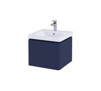 RAK Ceramics RAK Resort 550mm Wall Hung 1 Drawer Vanity Unit with Basin Matt Denim Blue Finish: Matt Denim Blue, Please Select Size: 550mm