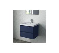 RAK Ceramics RAK Resort 650mm Wall Hung 2 Drawer Vanity Unit with Basin Matt Denim Blue Finish: Matt Denim Blue, Please Select Size: 650mm