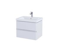 RAK Ceramics RAK Resort 650mm Wall Hung 2 Drawer Vanity Unit with Basin Matt White Finish: Matt White, Please Select Size: 650mm
