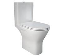 RAK Ceramics Rak Resort Mini Modern Bathroom Horizontal Outlet Close Coupled Open Back Wc Toilet Pan 600X360mm Alpine White Finish (Pan Only)