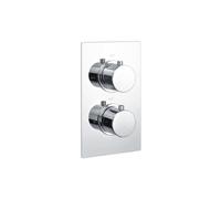 RAK Ceramics Round Concealed 2 Handle Thermostatic Dual Control Shower Valve | Metal | 130mm x 210mm x 74mm