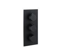 RAK Ceramics RAK Round 2 Outlet 3 Handle Thermostatic Concealed Shower Valve Black Finish: Black