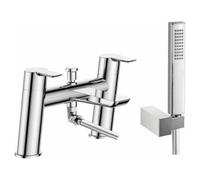 RAK Ceramics Rak Sport Modern Deck-Mounted Bath Shower Mixer Tap With Handset - Polished Chrome, Solid Brass