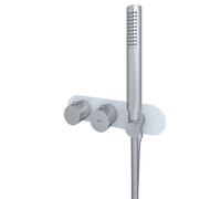 RAK Ceramics Rak Thermostatic Round Dual Outlet Concealed Shower Valve Handset Matt White