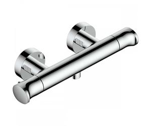 RAK Ceramics RAK Wall Mounted Round Thermostatic Bar Shower Valve and Lever Handle Chrome Finish: Chrome