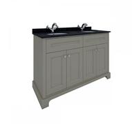 RAK Ceramics RAK Washington Freestanding 1200mm 4 Door Vanity Unit With Worktop & Basin 3 Tap HolesBlack Worktop Cappucino Finish: Black Worktop C