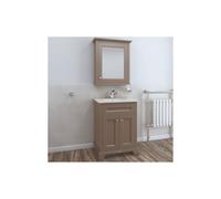 RAK Ceramics RAK Washington Freestanding 600mm 2 Door Vanity Unit With Ceramic Basin 3 Tap Holes Cappucino Finish: Cappucino, Please Select Size: 600m
