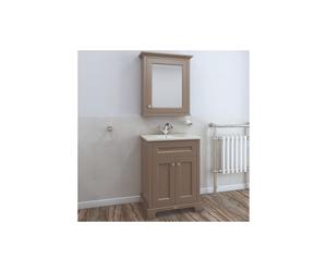 RAK Ceramics RAK Washington Freestanding 800mm 2 Door Vanity Unit With Ceramic Basin 3 Tap Holes Cappuccino Finish: Cappuccino, Please Select Size: 80