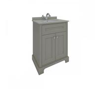 RAK Ceramics RAK Washington Freestanding 800mm 2 Door Vanity Unit With Worktop & Basin 1 Tap Hole Beige Worktop Cappucino Unit Finish: Beige Workt