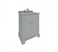 RAK Ceramics RAK Washington Freestanding 800mm 2 Door Vanity Unit With Worktop & Basin 1 Tap Hole Beige Worktop Greige Unit Finish: Beige Worktop