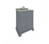 RAK Ceramics RAK Washington Freestanding 800mm 2 Door Vanity Unit With Worktop & Basin 3 Tap Holes Beige Worktop Grey Unit Finish: Beige Worktop G