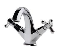RAK Ceramics Rak Washington Traditional Basin Mixer Tap - Polished Chrome, Solid Brass, 1/4 Turn