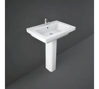 RAK Ceramics Resort Basin with 1 Tap Hole and Full Pedestal | White | 650mm