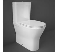 Rak Ceramics Resort Mini D-Shape Rimless Close-Coupled Toilet With Soft-Close Slimline Seat