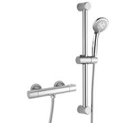 RAK Ceramics Round Cool Touch Exposed Thermostatic Shower Valve With Slide Rail Kit | Chrome | Brass | 150mm