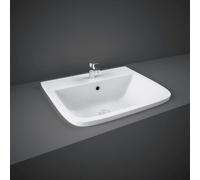 RAK Ceramics Series 600 Inset Basin with 2 Tap Holes | White | 500mm x 190mm x 425mm
