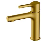 RAK Ceramics Sorrento Basin Mixer Tap | Brushed Gold | Metal | 47mm x 177.7mm x 158.5mm