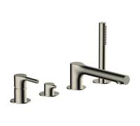 RAK Ceramics Sorrento Deck Mounted 4 Tap Hole Bath Shower Mixer Tap | Brushed Nickel | Brass | 300mm x 221mm x 278mm