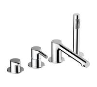 RAK Ceramics Sorrento Deck Mounted 4 Tap Hole Bath Shower Mixer Tap | Chrome | Brass | 300mm x 221mm x 278mm