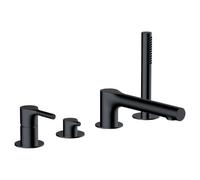 RAK Ceramics Sorrento Deck Mounted 4 Tap Hole Bath Shower Mixer Tap | Matt Black | Brass | 300mm x 221mm x 278mm