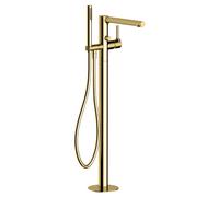 RAK Ceramics Sorrento Freestanding Bath Shower Mixer Tap | Brushed Gold | Brass | 207mm x 872mm x 314mm