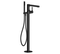 RAK Ceramics Sorrento Freestanding Bath Shower Mixer Tap | Matt Black | Brass | 207mm x 872mm x 314mm