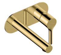 RAK Ceramics Sorrento Wall Mounted Basin Mixer Tap with Back Plate | Brushed Gold | Metal | 190mm x 80mm x 202mm