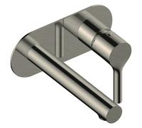 RAK Ceramics Sorrento Wall Mounted Basin Mixer Tap with Back Plate | Brushed Nickel | Metal | 190mm x 80mm x 202mm