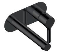 RAK Ceramics Sorrento Wall Mounted Basin Mixer Tap with Back Plate | Matt Black | Metal | 190mm x 80mm x 202mm