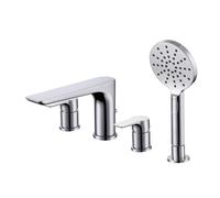 RAK Ceramics Sport Deck Mounted 4 Tap Hole Bath Shower Mixer Tap | Chrome | Brass | 320mm x 115mm x 173mm