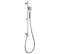 RAK Ceramics Square Slide Rail Kit with Integral Wall Outlet | Chrome | Brass | 119mm x 806mm x 79mm