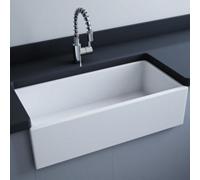 Rak Ceramics Traditional 1-Bowl Sit-On Ceramic Kitchen Sink, White Gloss, 915 X 450 X 250 mm, 10-Year Guarantee