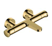 RAK Ceramics Wall Mounted Exposed Thermostatic Bath Shower Mixer Tap | Brushed Gold | Metal | 323.5mm x 62mm x 211mm