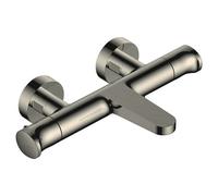 RAK Ceramics Wall Mounted Exposed Thermostatic Bath Shower Mixer Tap | Brushed Nickel | Metal | 323.5mm x 62mm x 211mm