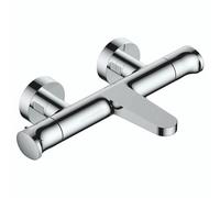 RAK Ceramics Wall Mounted Exposed Thermostatic Bath Shower Mixer Tap | Chrome | Metal | 323.5mm x 62mm x 211mm