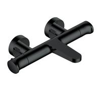 RAK Ceramics Wall Mounted Exposed Thermostatic Bath Shower Mixer Tap | Matt Black | Metal | 323.5mm x 62mm x 211mm