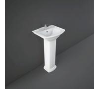 RAK Ceramics Washington Basin with 1 Tap Hole and Small Pedestal | White | 460mm