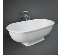 RAK Ceramics Washington Double Ended Freestanding Bath | White | Mineral Resin | 1560mm x 810mm