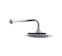 RAK Ceramics Washington Fixed Shower Head and Wall Arm | Chrome | Stainless Steel | 200mm x 185mm x 380mm
