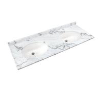 RAK Ceramics Washington Marble Counter Top with Drop In Basin and 1 Tap Hole | White | 1200mm