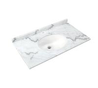 RAK Ceramics Washington Marble Counter Top with Drop In Basin and 1 Tap Hole | White | 800mm