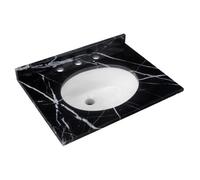 RAK Ceramics Washington Marble Counter Top with Drop In Basin and 3 Tap Holes | Black | 600mm